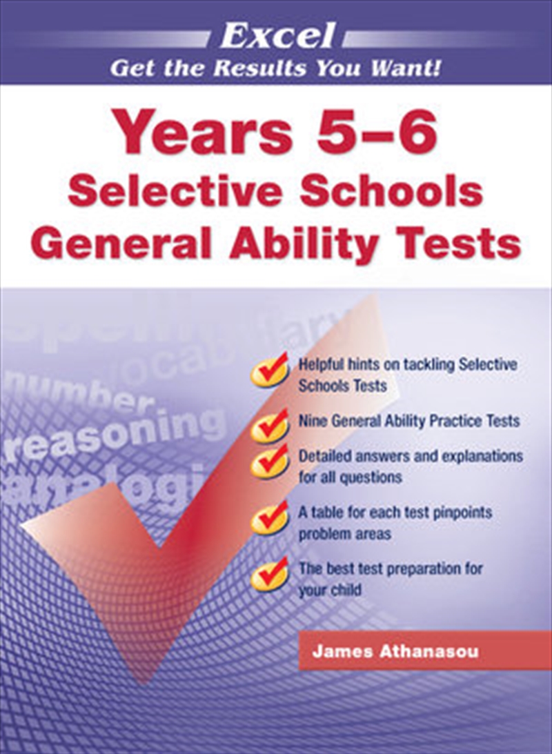 Excel Selective Schools and Scholarship General Ability Tests Years 5-6/Product Detail/Reading