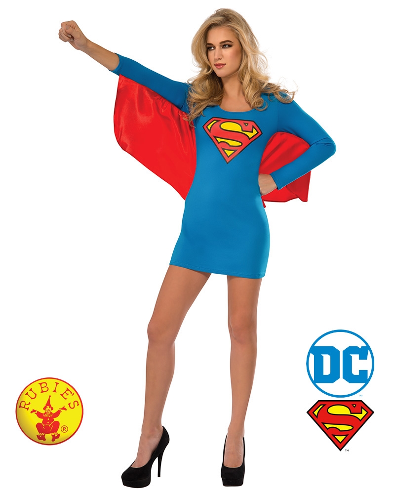 Supergirl Dress With Wings Costume: Medium | Apparel