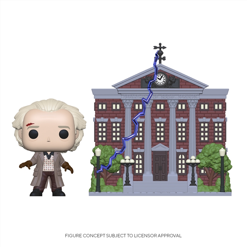 BttF - Doc w/Clock Tower Pop! Town/Product Detail/Pop Vinyl Moments