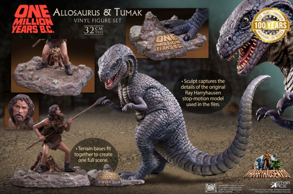 One Millions Years BC - Allosaurus & Tumak Vinyl Statue/Product Detail/Statues