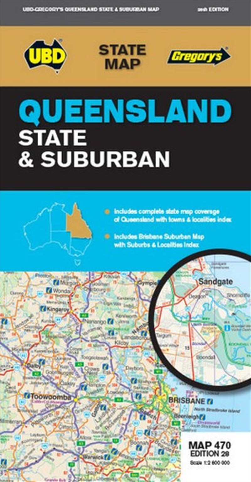 Queensland : State & Suburban - Map 470/Product Detail/Geography