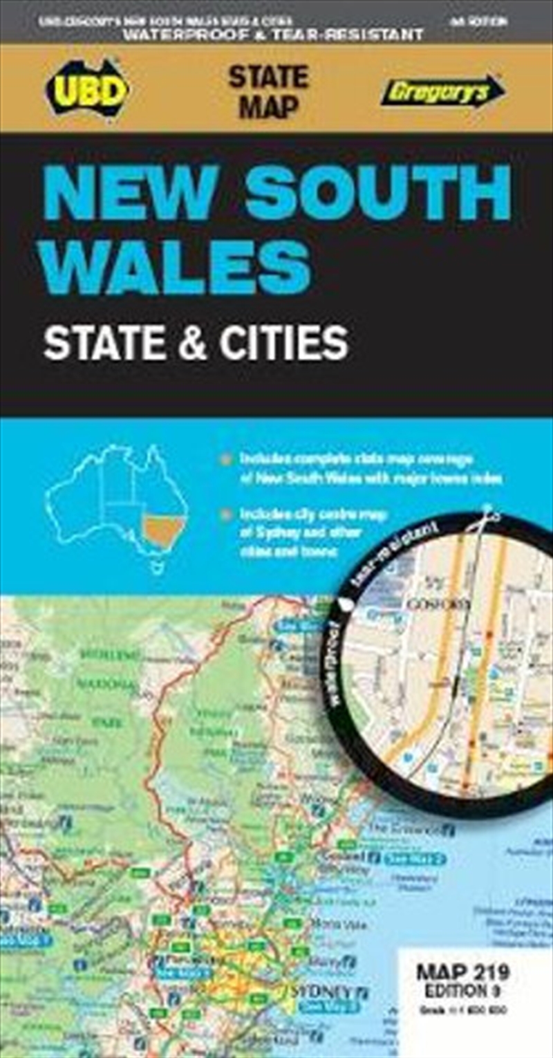 New South Wales State & Cities Map 219 9th Edition - Waterproof/Product Detail/Geography