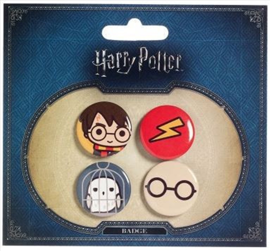 Harry Potter Chibi Button Badge Set 1 (Harry/Hedwig)/Product Detail/Buttons & Pins