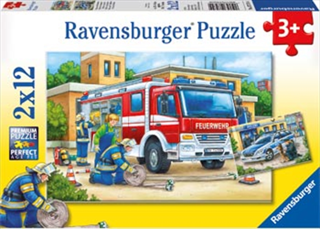 Ravensburger - Police and Firefighters Puzzle 2x12 Piece Puzzle/Product Detail/Education and Kids