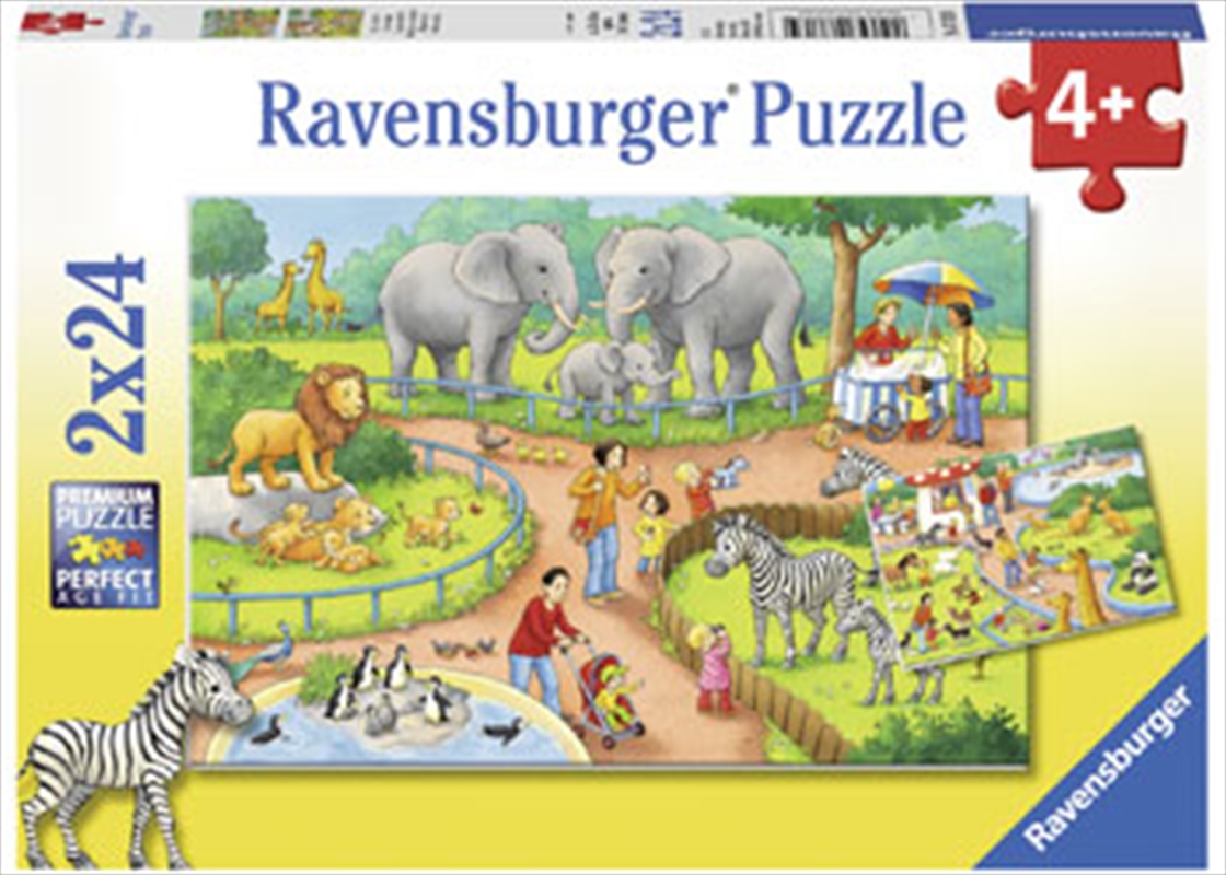 Ravensburger - A Day at the Zoo Puzzle 2x24 Piece Puzzle/Product Detail/Education and Kids