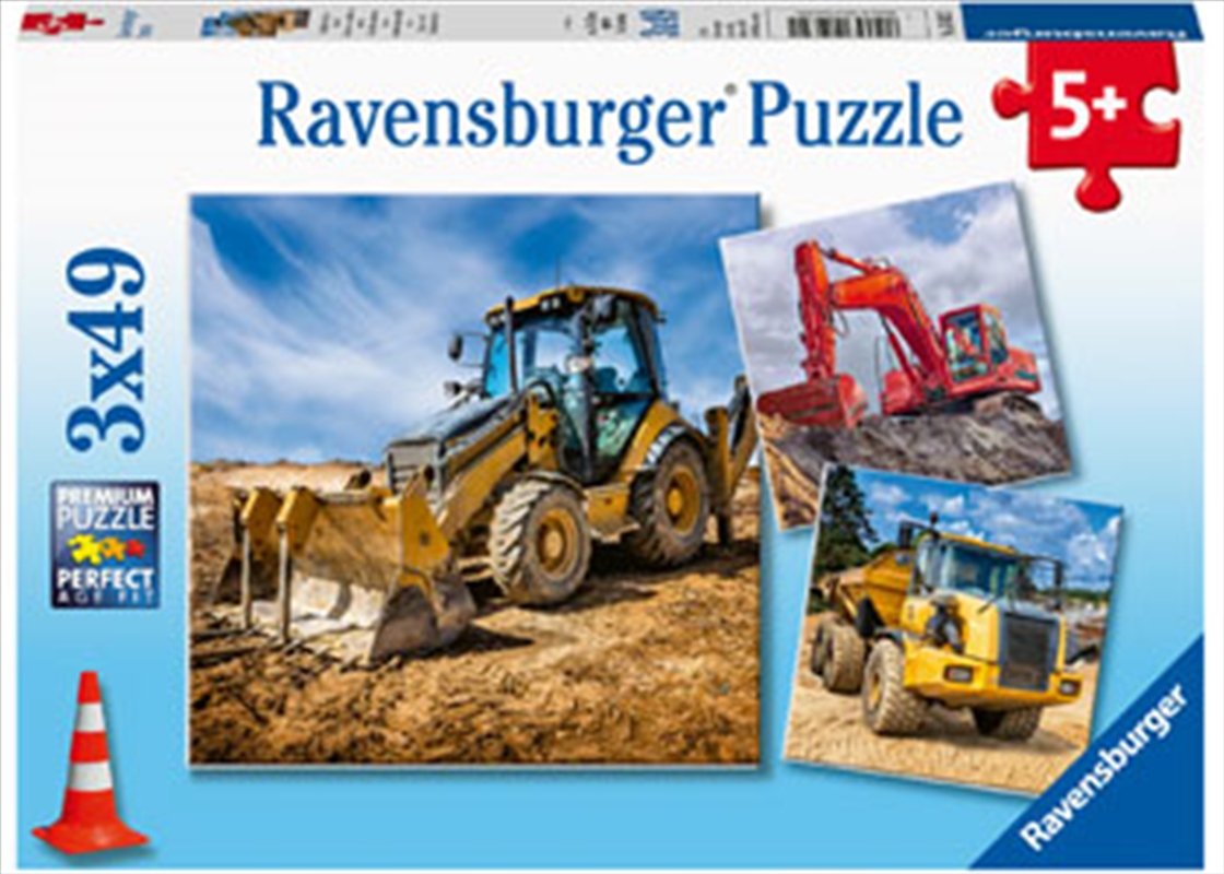 Digger At Work 3x49 Piece Puzzle/Product Detail/Education and Kids