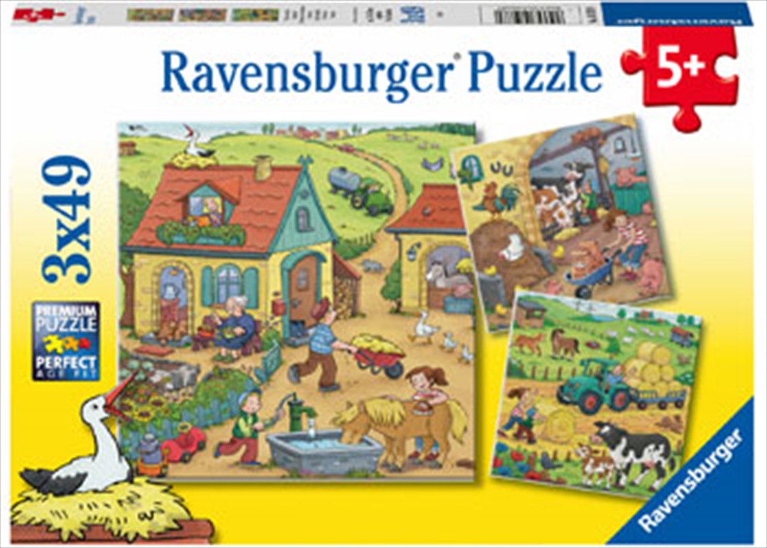 On The Farm 3x49 Piece Puzzle/Product Detail/Education and Kids