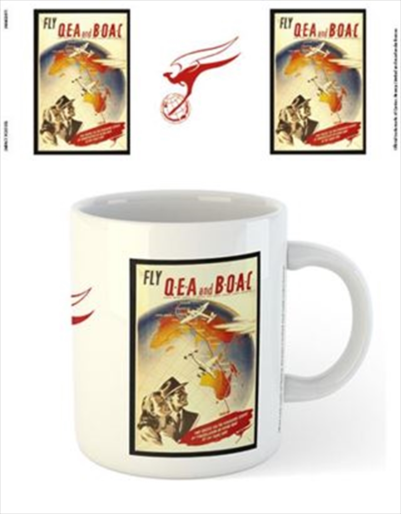 Qantas - Fly QEA by Constellation or Flying Boat Map C1950/Product Detail/Mugs