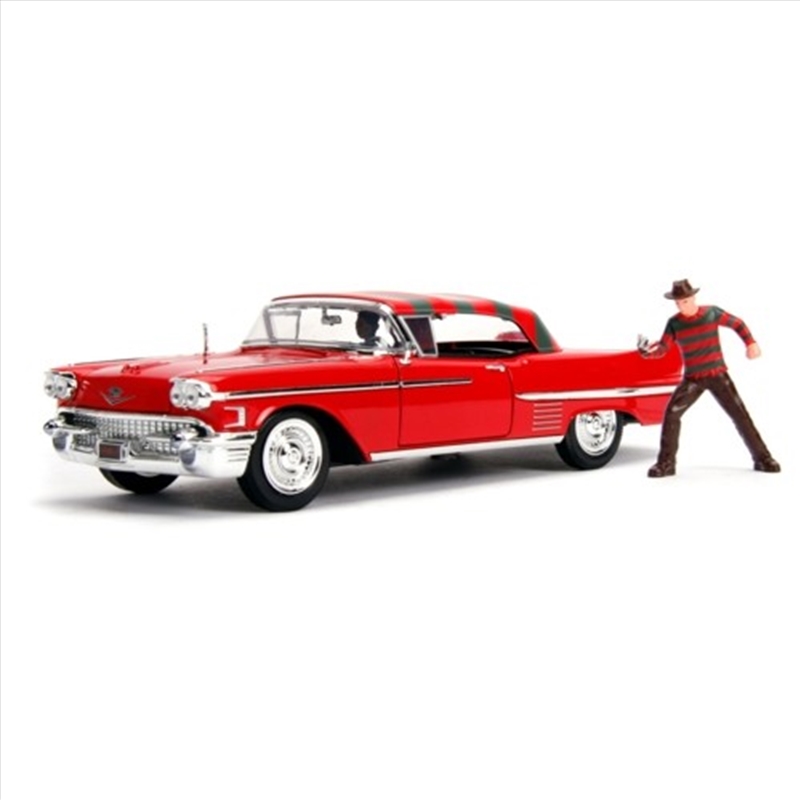 A Nightmare on Elm St - 1958 Cadillac Series 62 1:24 with Figure Hollywood Ride/Product Detail/Figurines