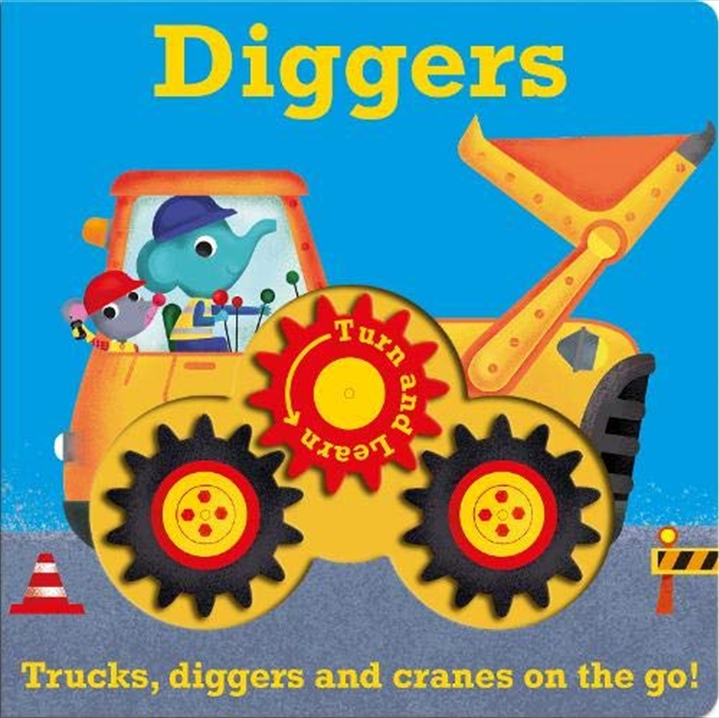 Buy Diggers Trucks, Diggers And Cranes On The Go (turn And Learn