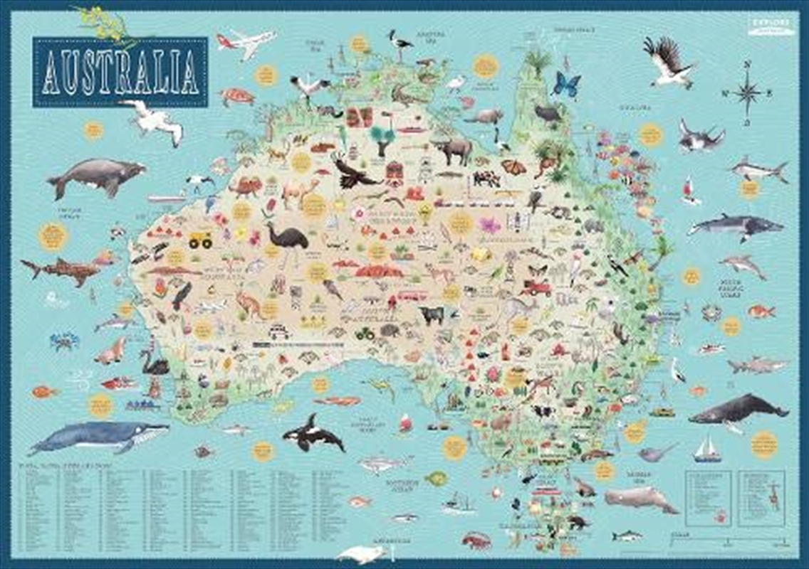 Australia: Illustrated Map/Product Detail/Travel & Holidays
