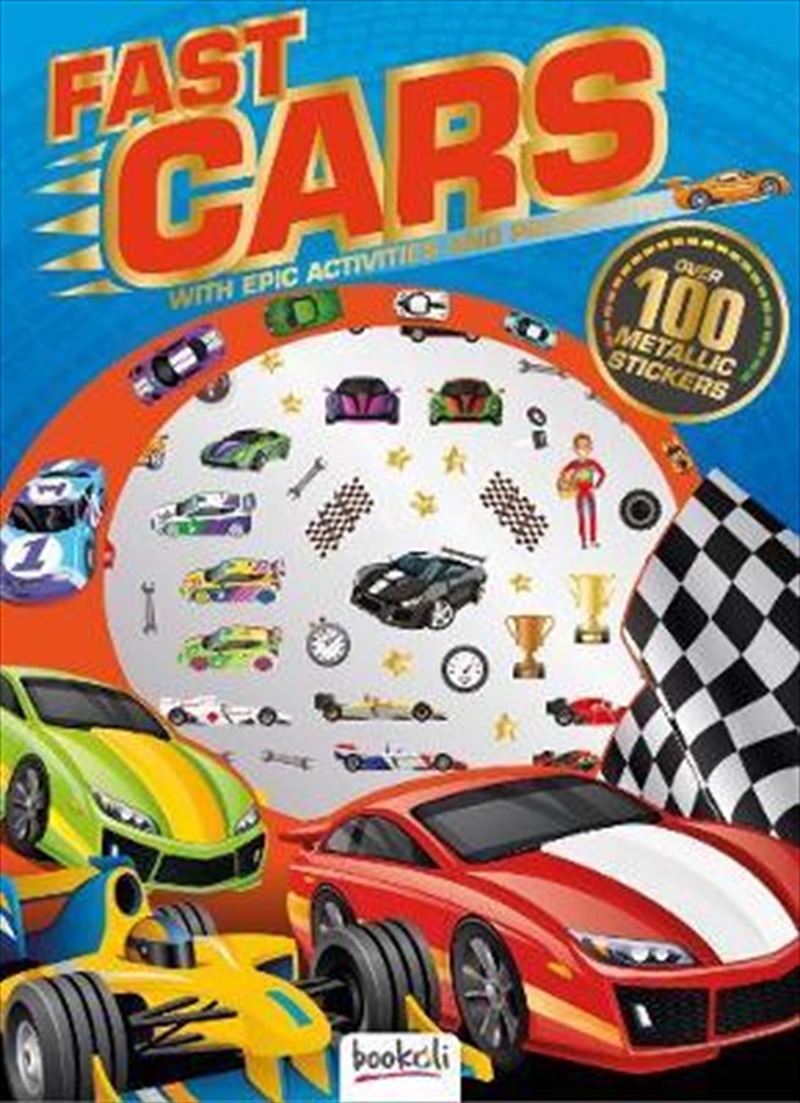 Metallic Stickers Fast Cars | Colouring Book