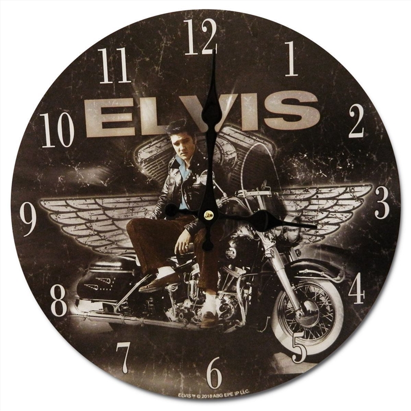 Elvis Clock Motorcycle W/Wings/Product Detail/Clocks