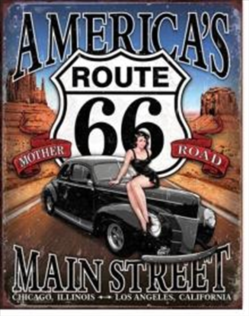 Route 66 - America's Main Street Tin Sign/Product Detail/Posters & Prints