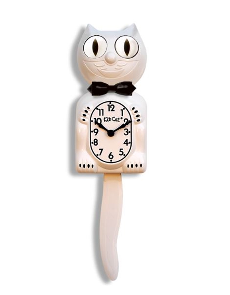 White Gent Kit Cat Bow Tie Clock Sanity