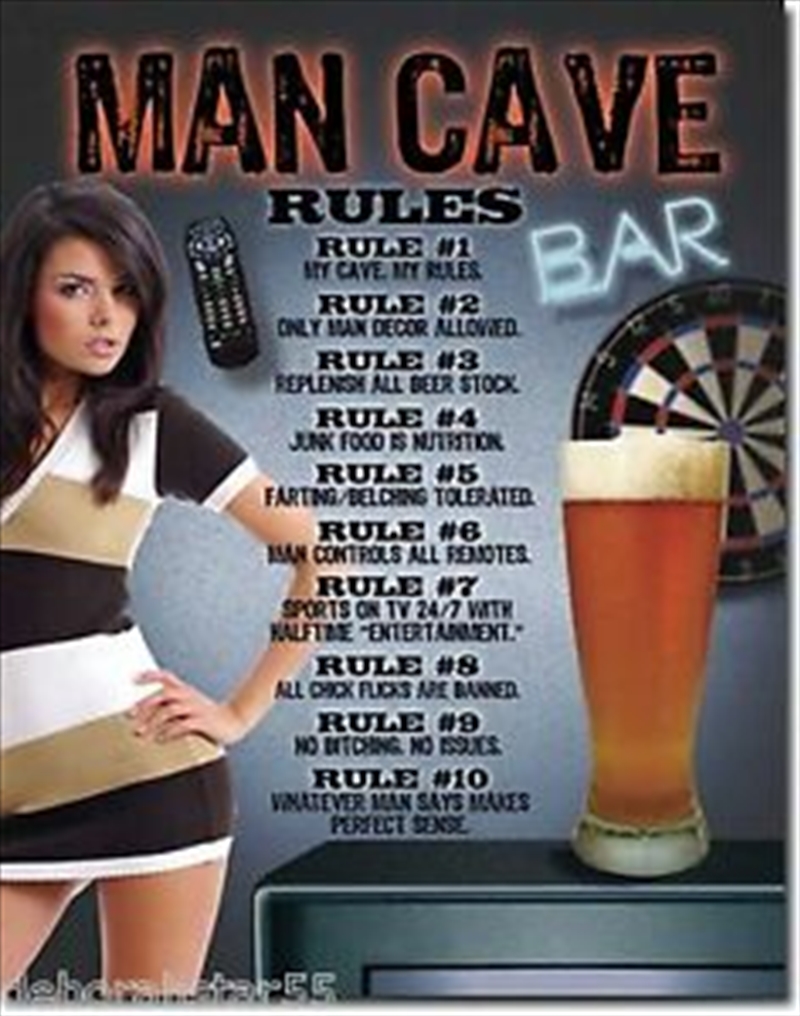 Man Cave Rules Tin Sign/Product Detail/Posters & Prints