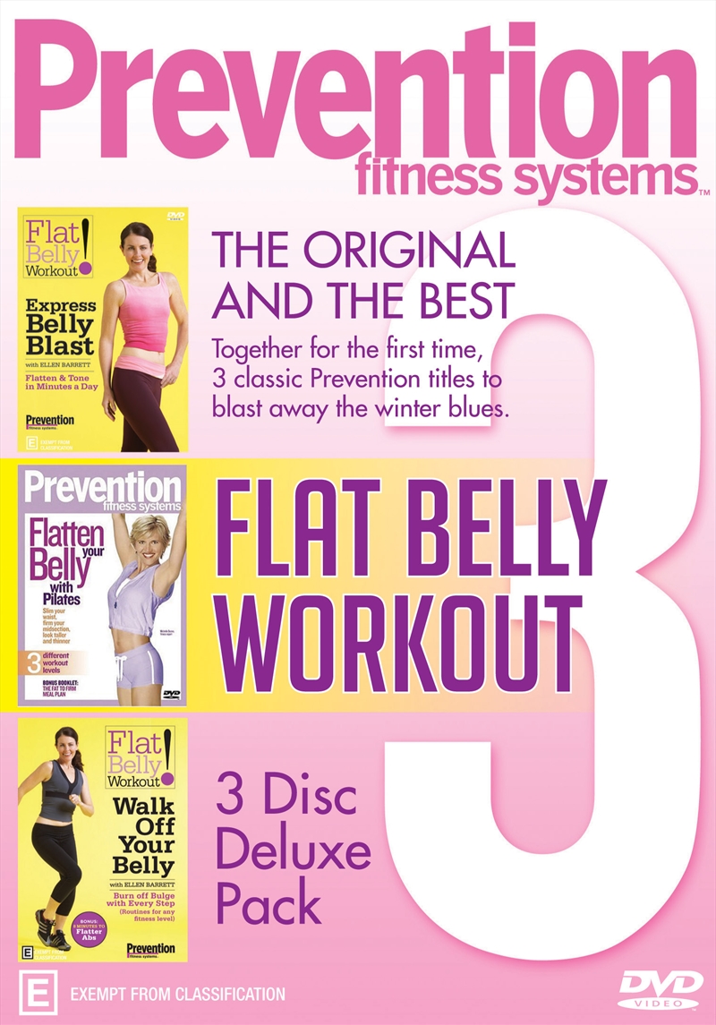 Buy Prevention Fitness - Express Flat Belly / Flatten Your Belly with  Pilates / Walk off Your Belly on DVD