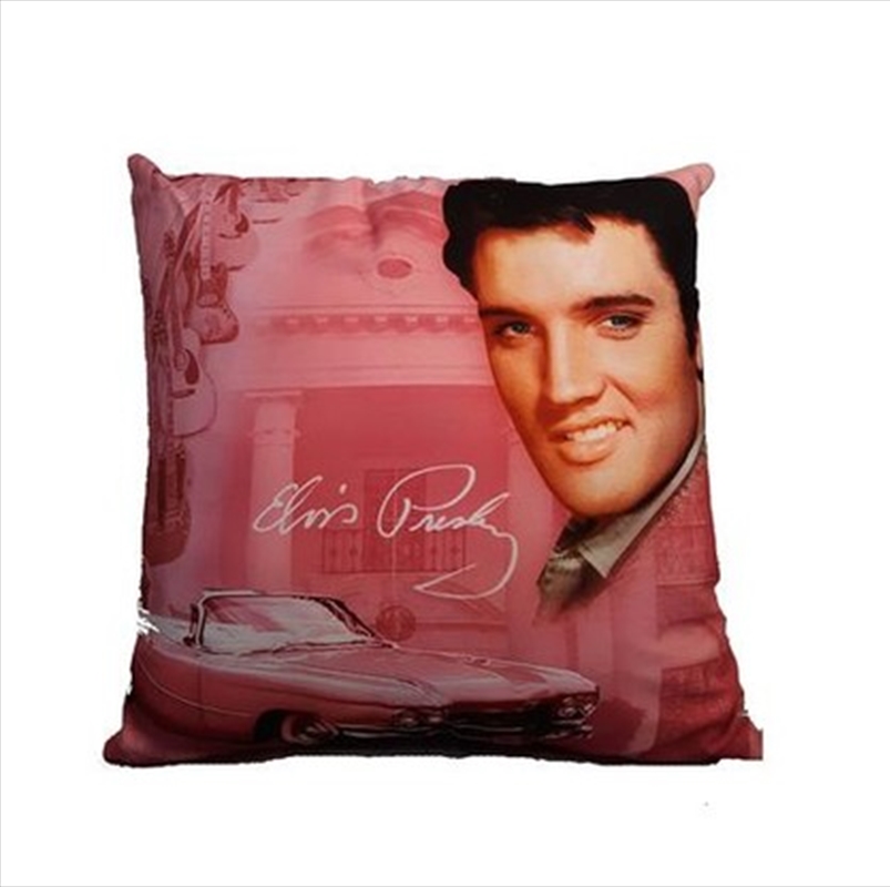 Elvis Pillow Pink W/Guitars | Homewares