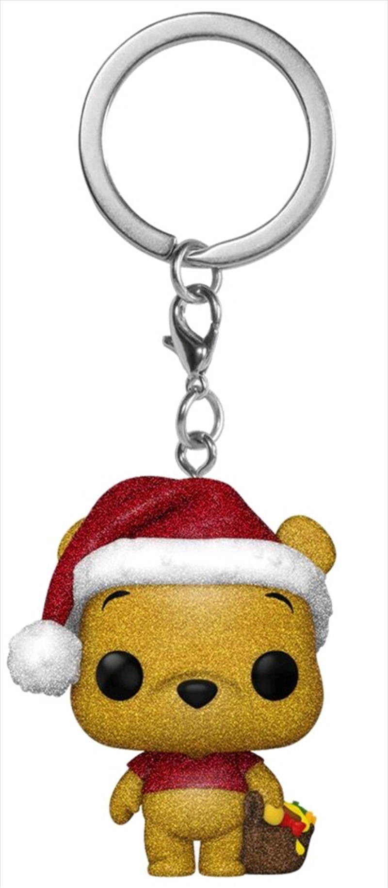 Winnie the Pooh - Winnie the Pooh Diamond Glitter Holiday US Exclusive Pocket Pop! Keychain [RS] | Pop Vinyl