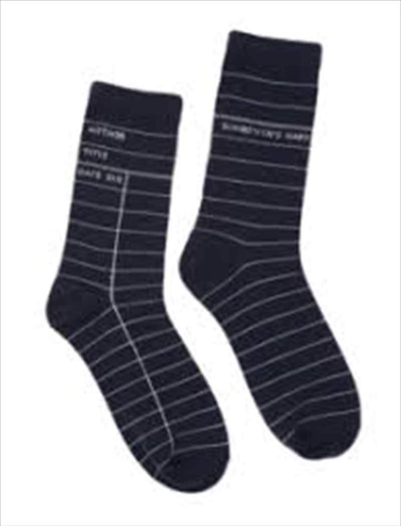 Library Card: Navy Socks - Large/Product Detail/Socks