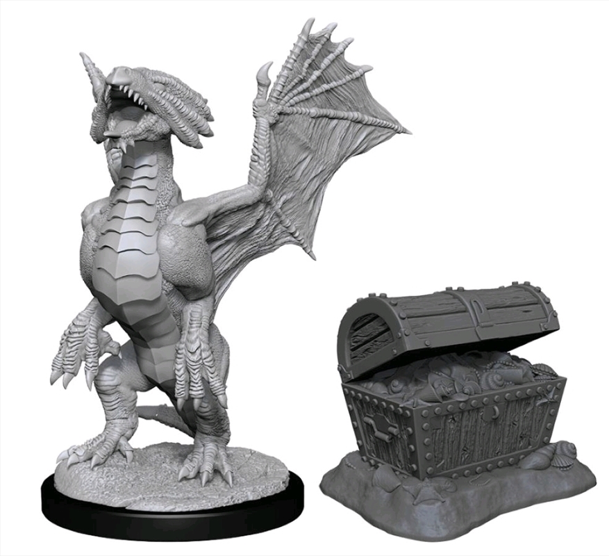 Dungeons & Dragons - Nolzur's Marvelous Unpainted Minis: Bronze Dragon Wyrmling & Treasure | Games