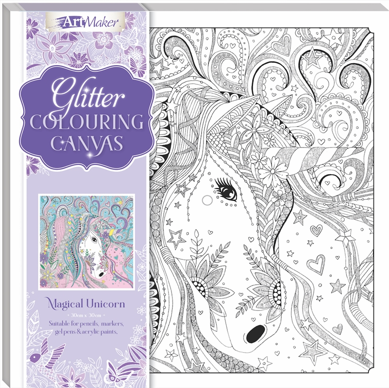 Magical Unicorn Glitter Colouring Canvas/Product Detail/Arts & Crafts Supplies