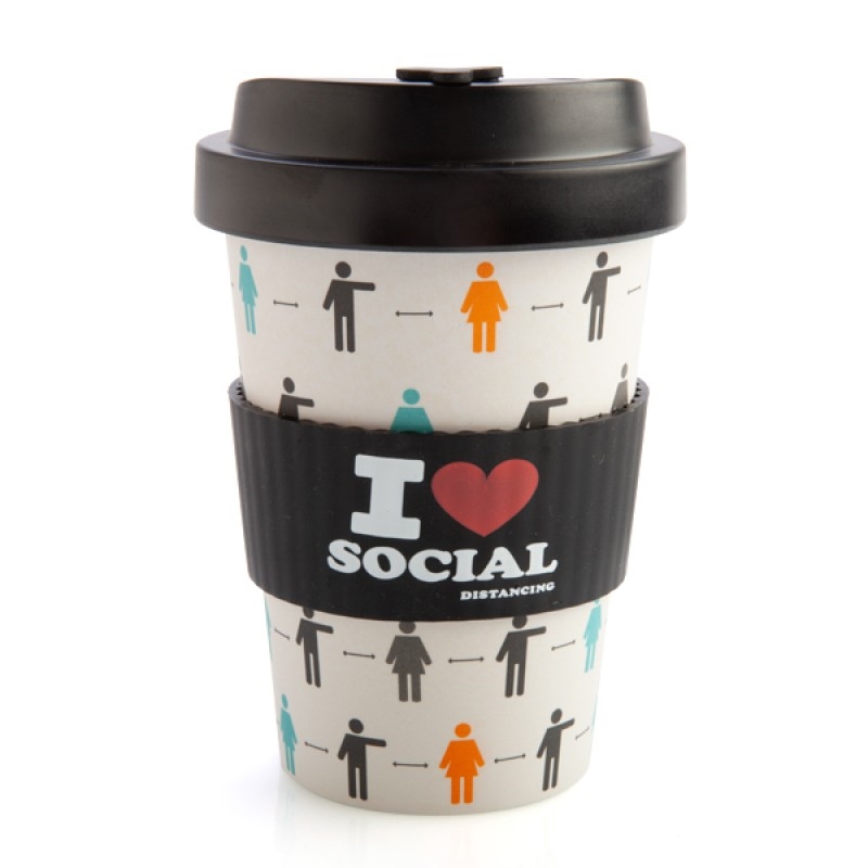I Heart Social Distancing Eco-to-Go Bamboo Cup/Product Detail/To Go Cups