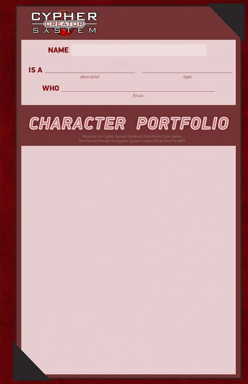 Cypher RPG System Character Portfolio/Product Detail/RPG Games