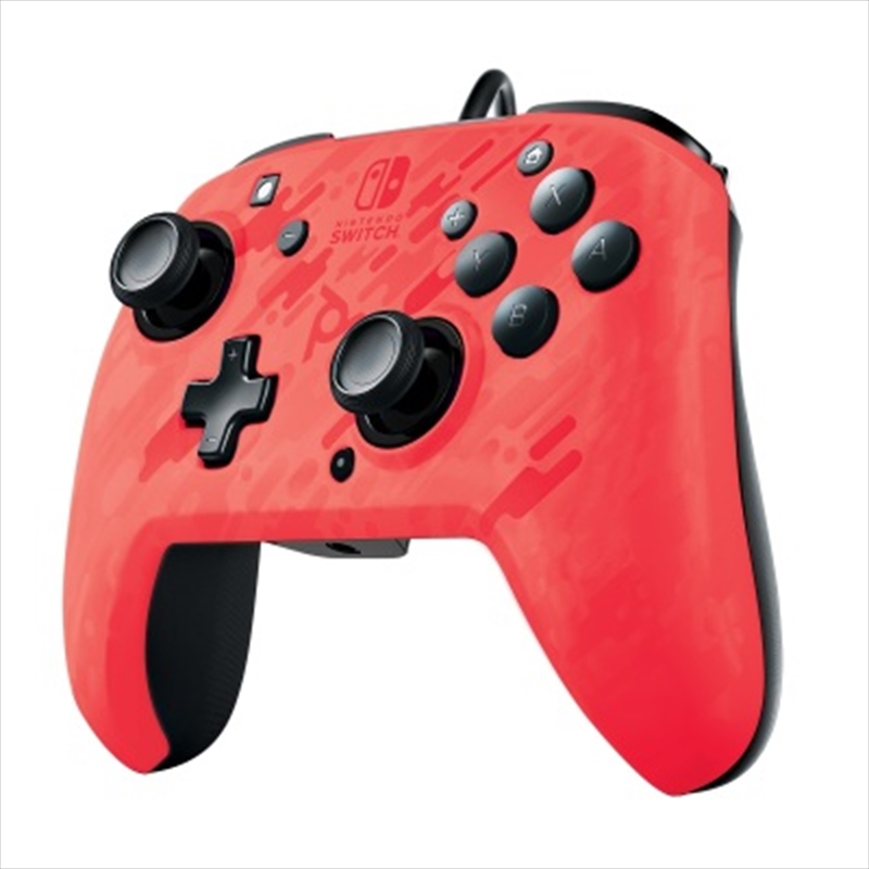 PDP Switch Faceoff Deluxe + Audio Wired Controller Red Camo/Product Detail/Consoles & Accessories