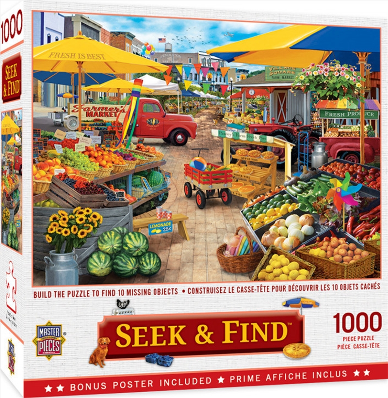 Masterpieces Puzzle Seek & Find Market Square Puzzle 1000 Pieces