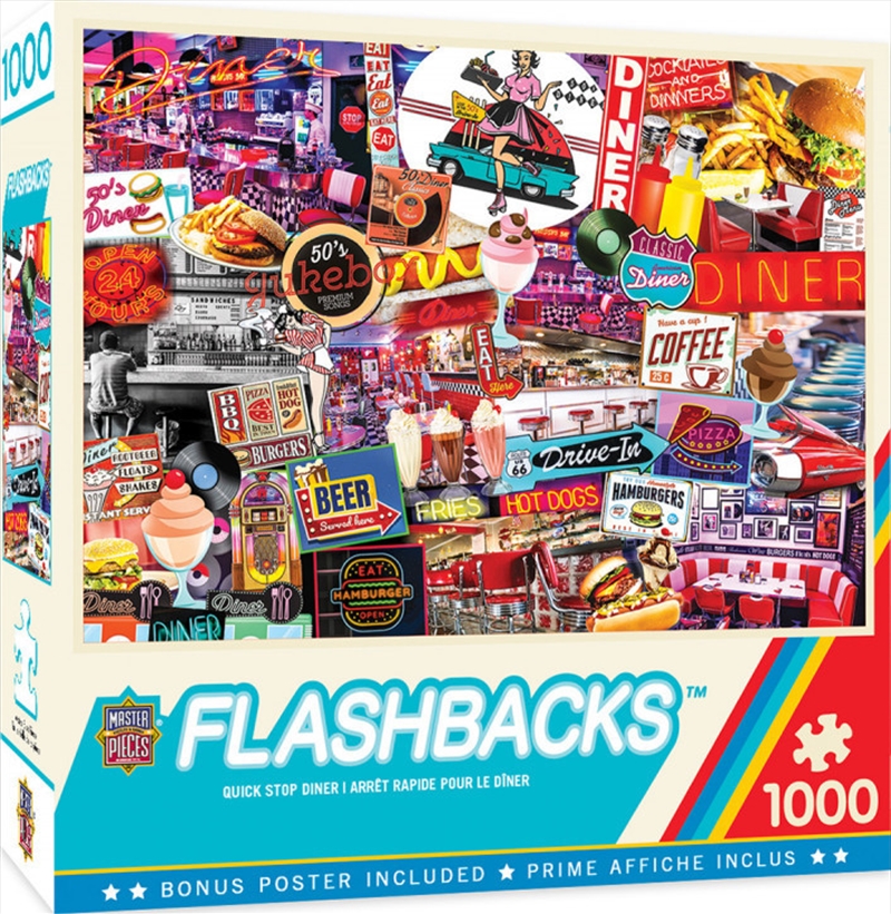 Masterpieces Puzzle Flashbacks Quick Stop Diner Puzzle 1000 Pieces/Product Detail/Art and Icons