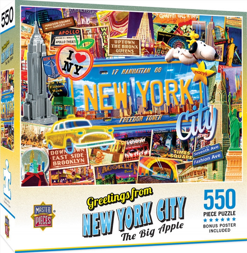Masterpieces Puzzle Greetings from New York Puzzle 550 pieces/Product Detail/Destination