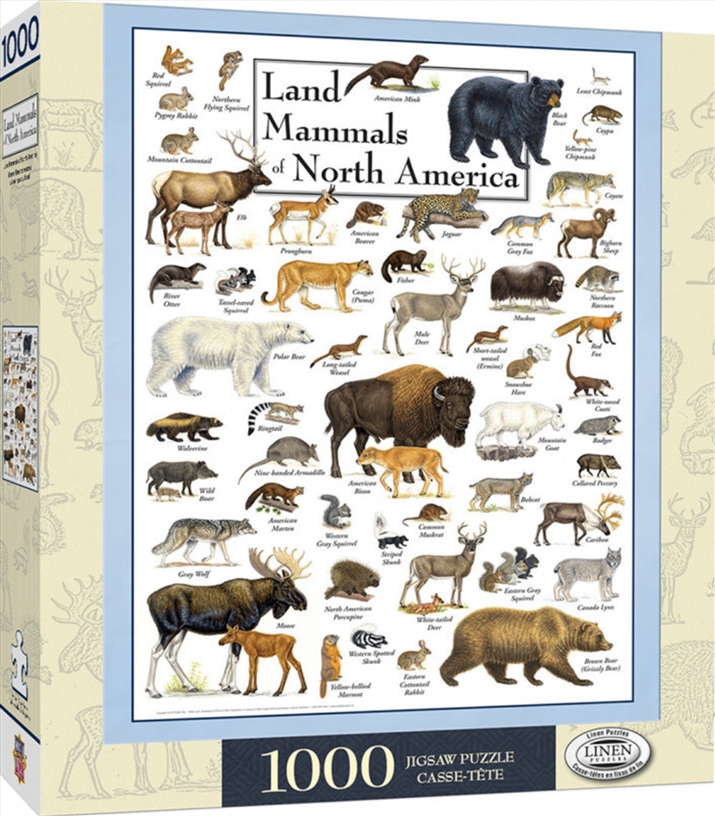 Masterpieces Puzzle Poster Art Land Mammals of North America Puzzle 1000 Pieces/Product Detail/Nature and Animals