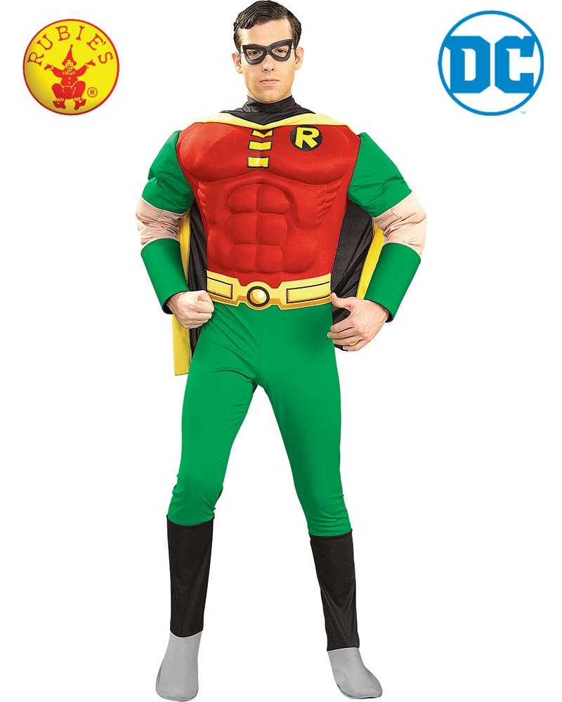 Justice League Robin Deluxe Muscle Chest Costume: L | Apparel