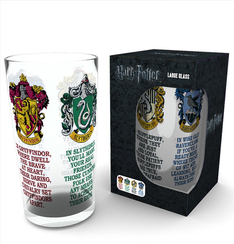 Harry Potter House Crests Large Glass/Product Detail/Glasses, Tumblers & Cups