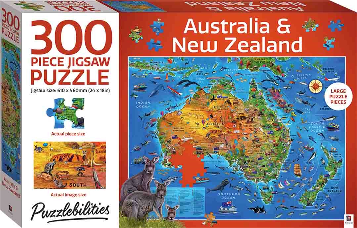 Puzzlebilities 300 Piece Jigsaw: Australia and New Zealand Map/Product Detail/Destination
