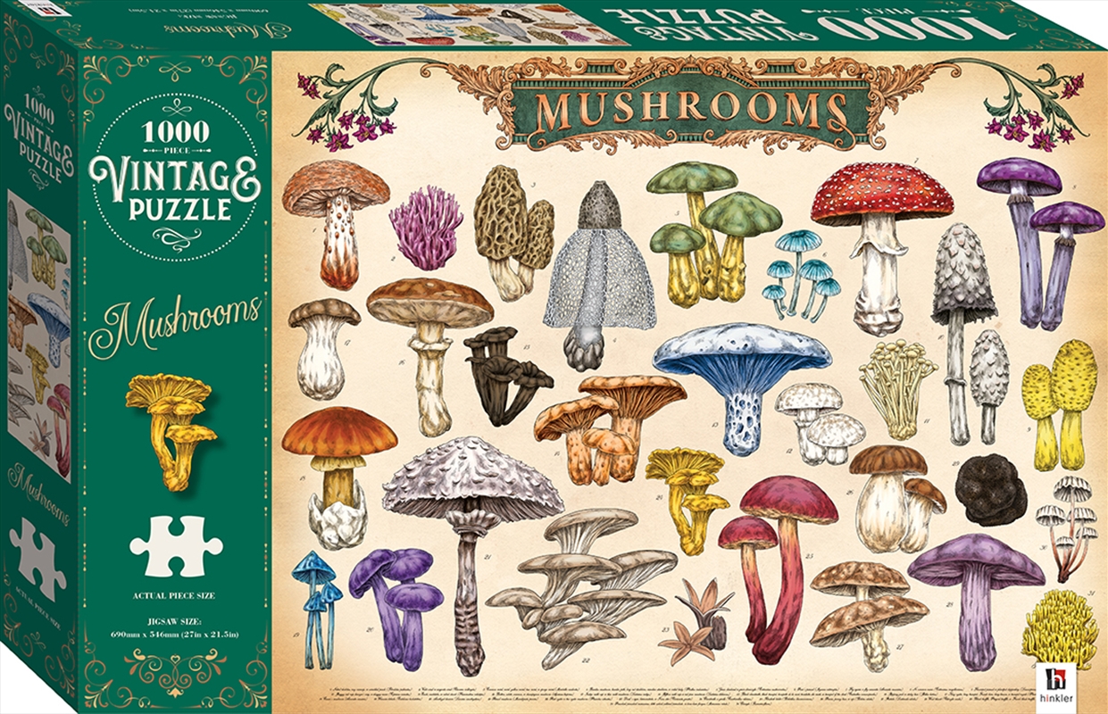 Vintage 1000 Piece Puzzle - Mushrooms | Merchandise