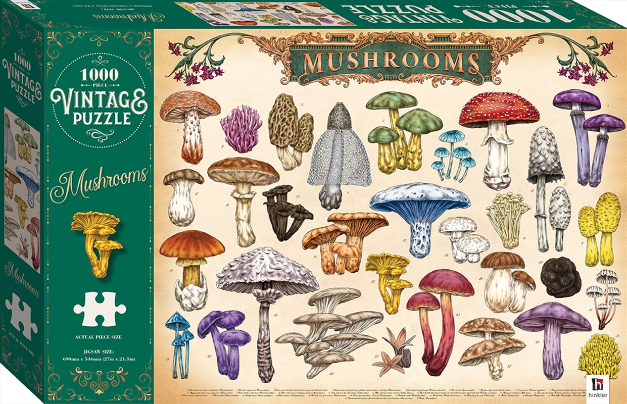 Vintage 1000 Piece Puzzle - Mushrooms/Product Detail/Art and Icons