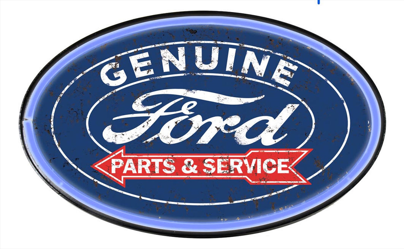 Man Cave Ford Genuine Parts Rope LED Oval Wall Sign Light | Accessories