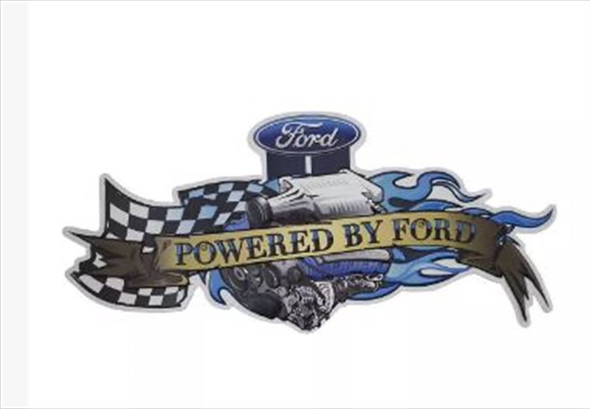 Powered by Ford Embossed Metal Sign - Dark Blue | Merchandise