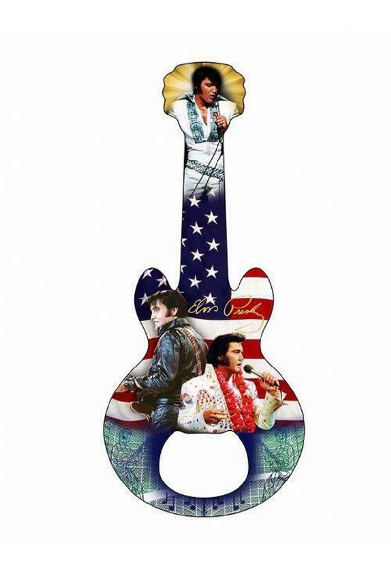 Elvis Magnet With Flag Collage Bottle Opener | Merchandise