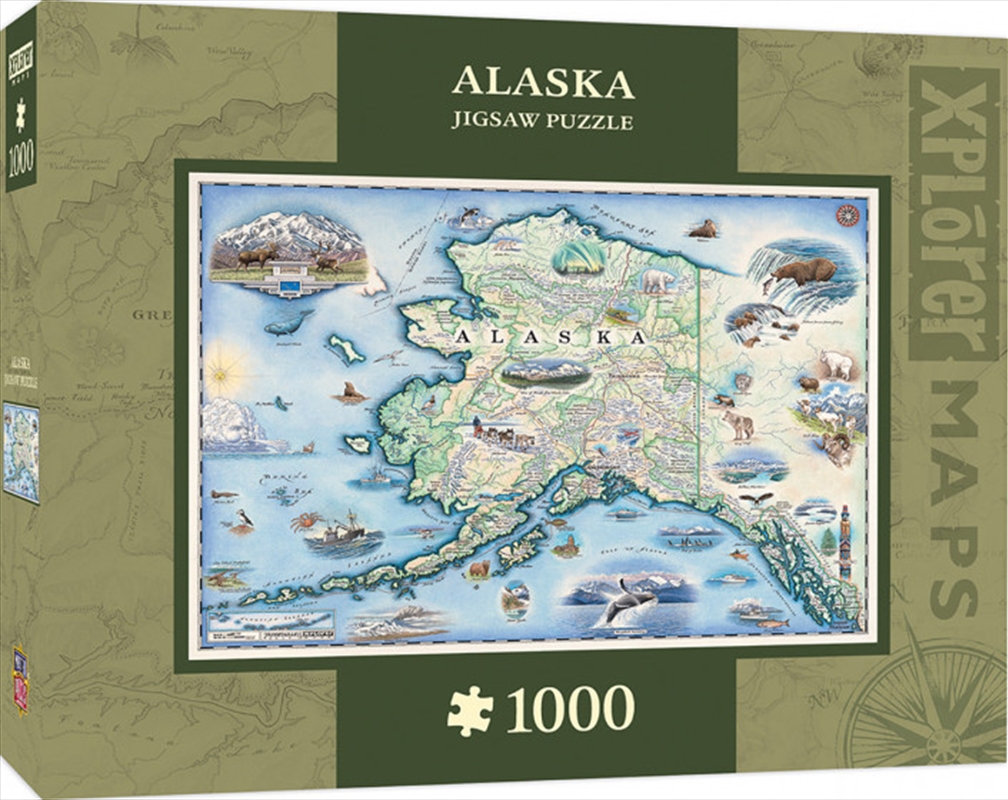 Masterpieces Puzzle Xplorer Maps Alaska Map Puzzle 1,000 pieces/Product Detail/Destination