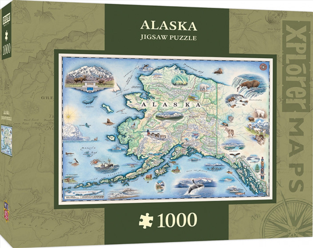 Masterpieces Puzzle Xplorer Maps Alaska Map Puzzle 1,000 pieces/Product Detail/Destination