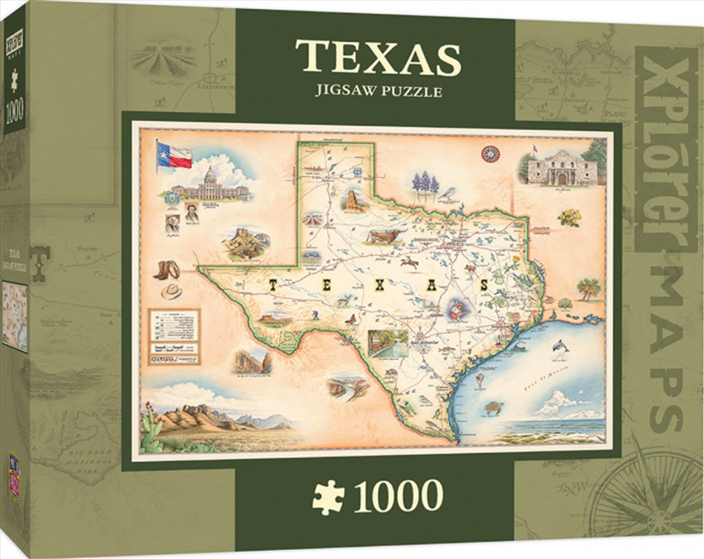 Masterpieces Puzzle Xplorer Maps Texas Map Puzzle 1,000 pieces/Product Detail/Destination