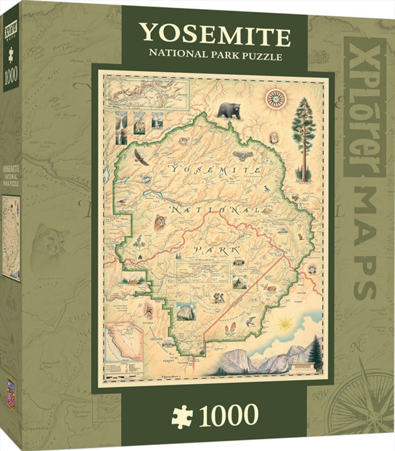 Masterpieces Puzzle Xplorer Maps Yosemite National Park Map Puzzle 1,000 pieces/Product Detail/Destination