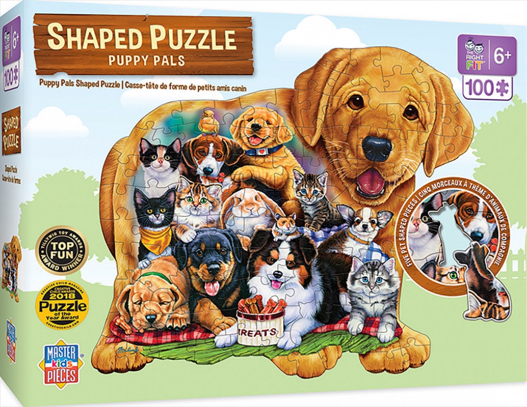 Masterpieces Puzzle Shaped Pets Pals Puzzle 100 pieces | Merchandise