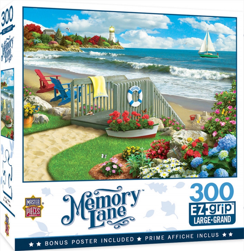 Masterpieces Puzzle Memory Lane Coastal Getaway Ez Grip Puzzle 300 pieces | Merchandise