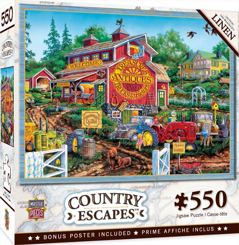 Masterpieces Puzzle Country Escapes Antique Barn Puzzle 550 pieces | Merchandise
