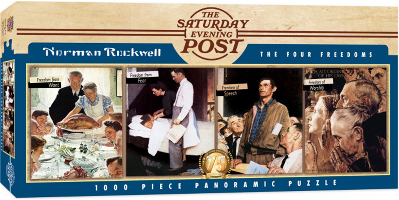 Masterpieces Puzzle The Saturday Evening Post Norman Rockwell Panoramic the Four Freedoms Puzzle 1,0/Product Detail/Art and Icons