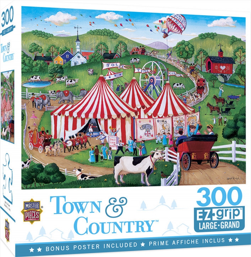 Masterpieces Puzzle Town & Country Jolly Time Circus Ez Grip Puzzle 300 pieces | Merchandise